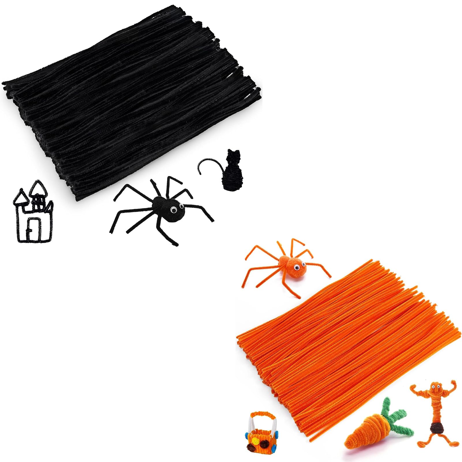 200 PCS Pipe Cleaners Craft Supplies Multi-Color Chenille Stems