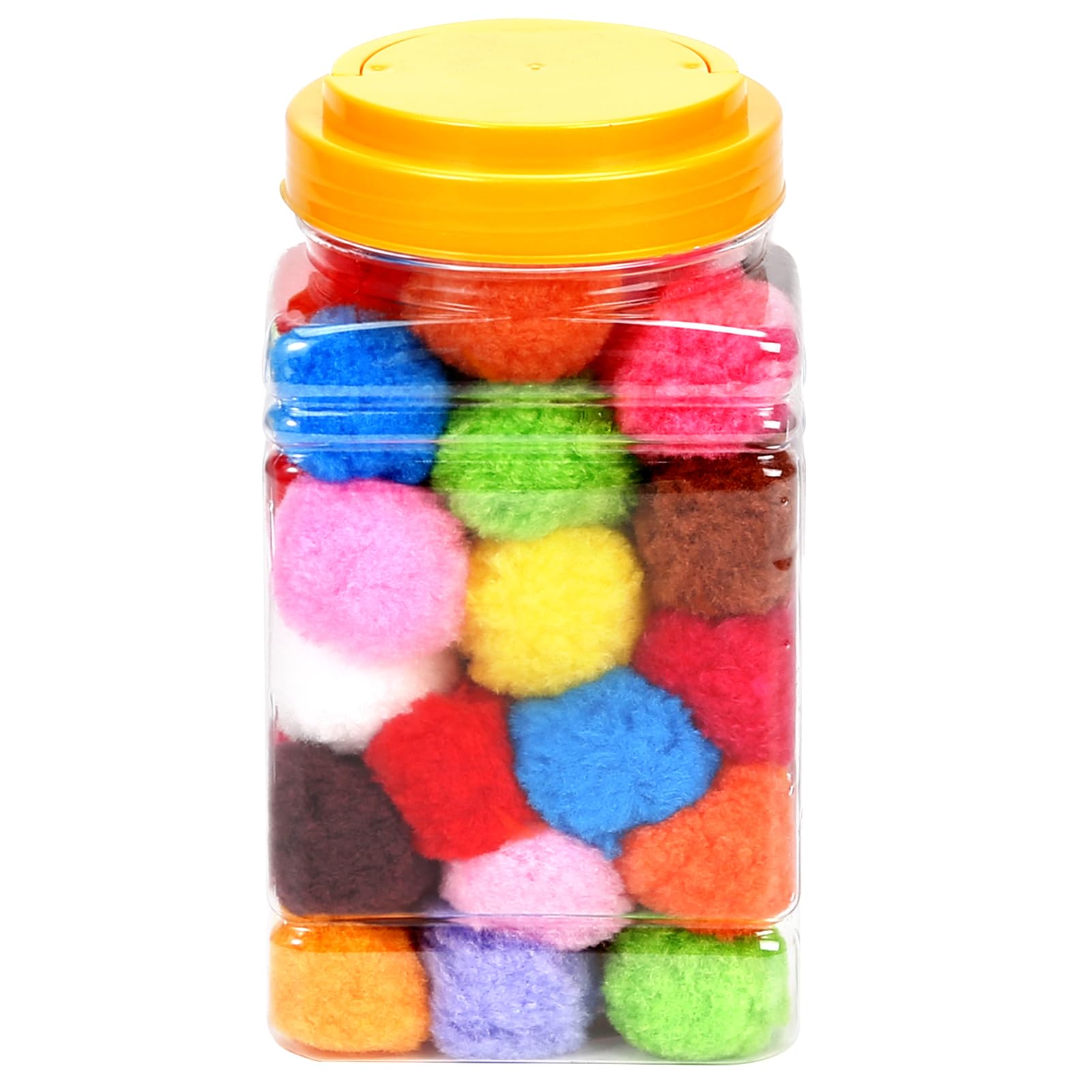 Multicolor 1.5 inch Pom-Poms, 15 Pack